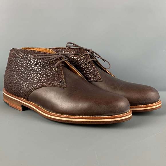 HELM Brown Leather Lace Up Chukka Boots - Picture 2 of 9